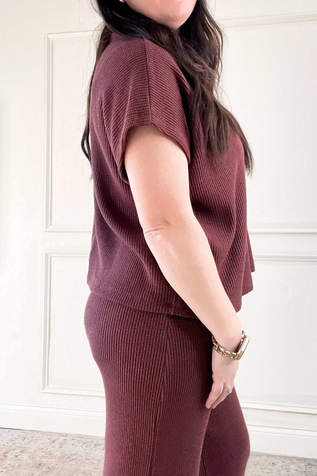 Boxy Short Sleeve Sweater & Flowy Pants Set