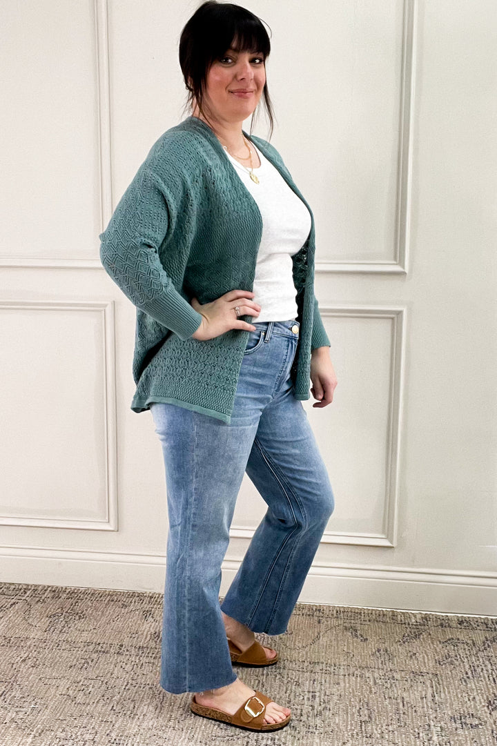 Crochet Knit Open Cardigan