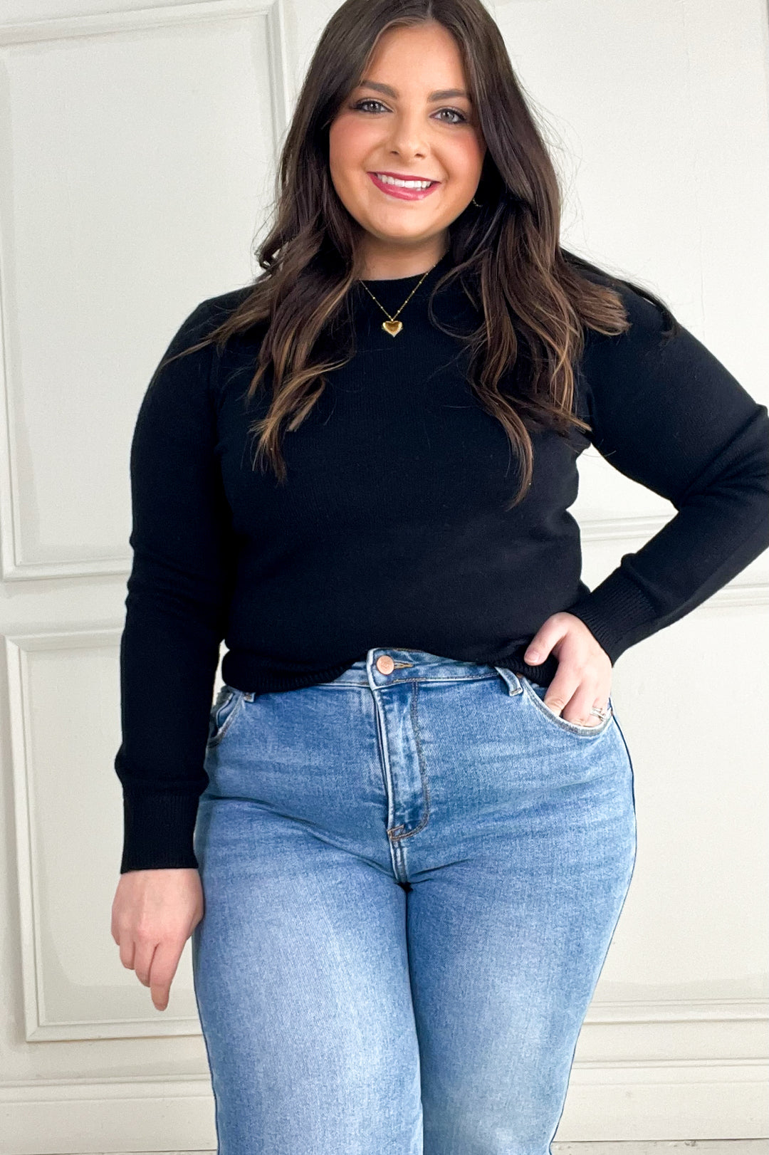 Classic Crew Neck Long Sleeve Relaxed Sweater