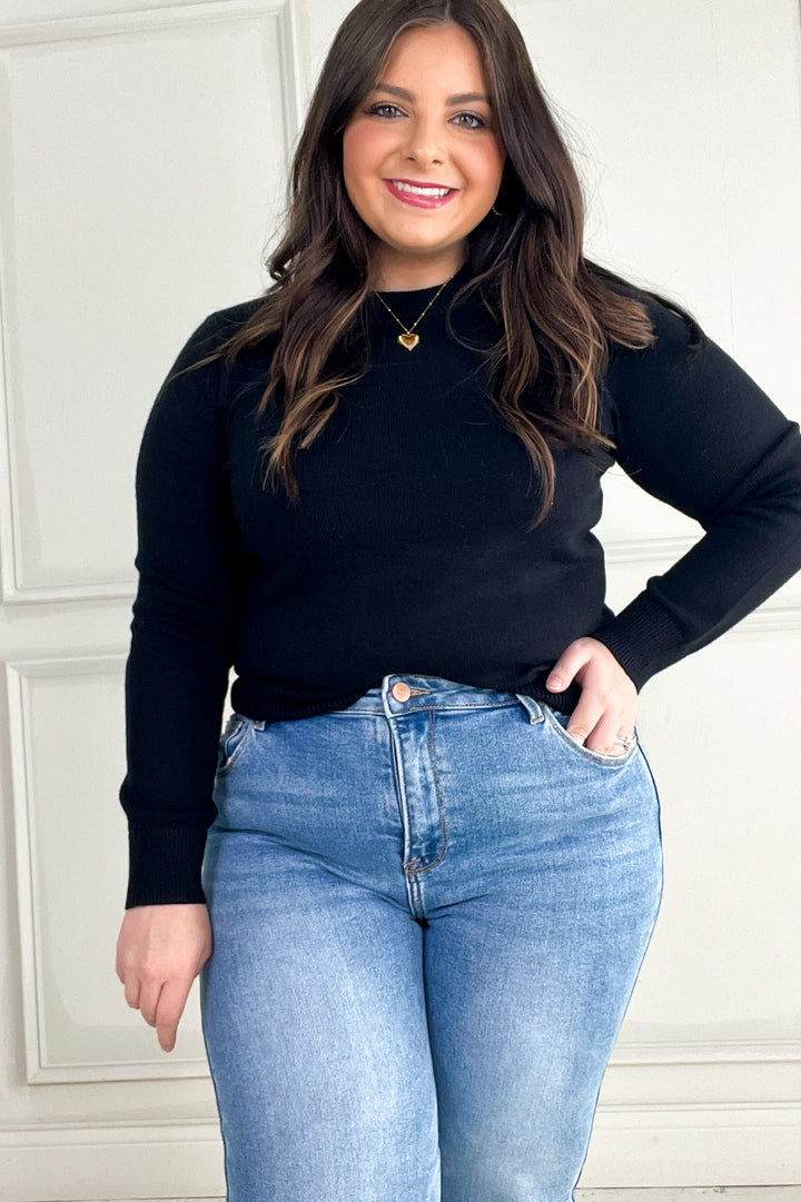 Classic Crew Neck Long Sleeve Relaxed Sweater