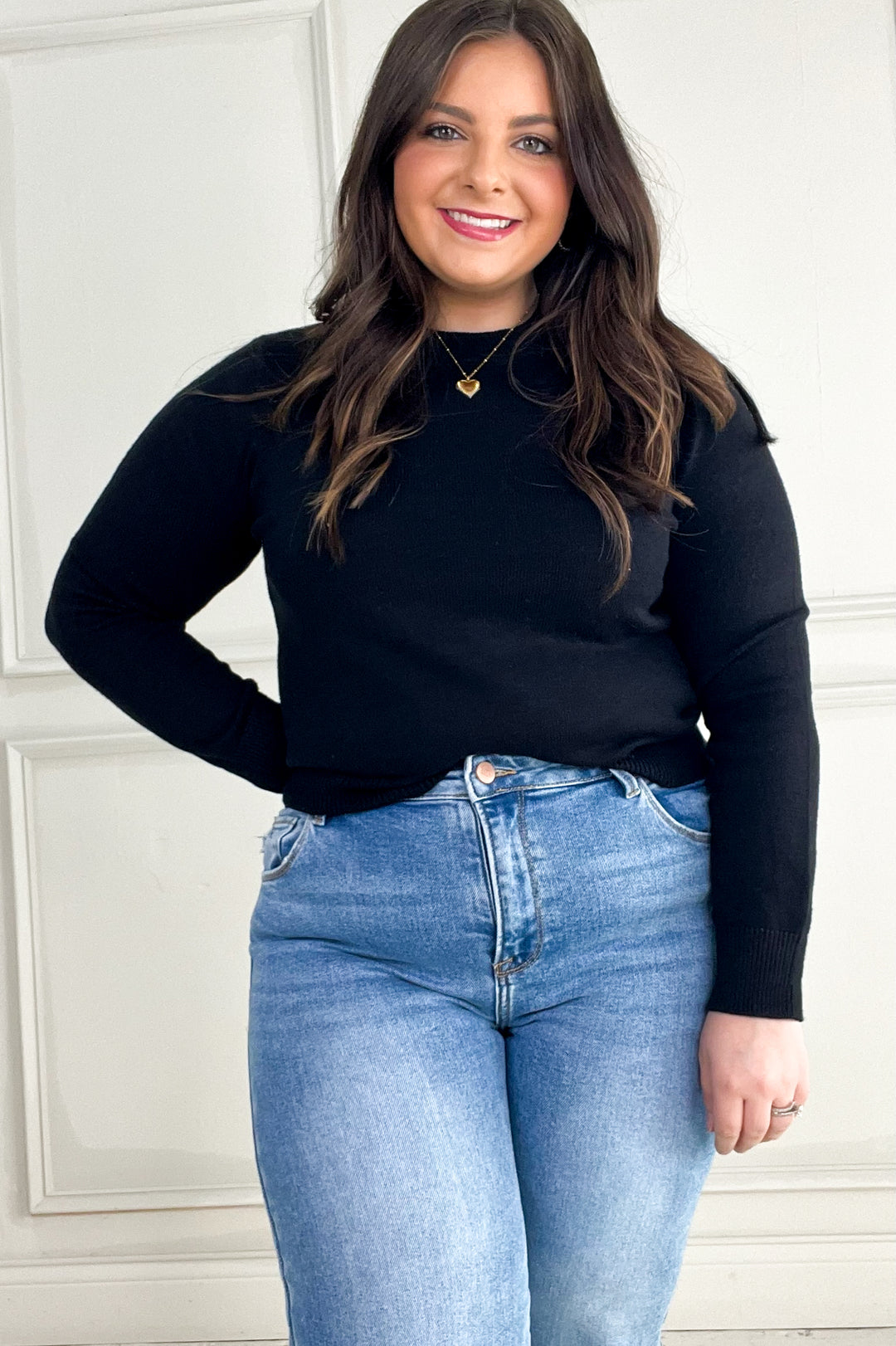 Classic Crew Neck Long Sleeve Relaxed Sweater