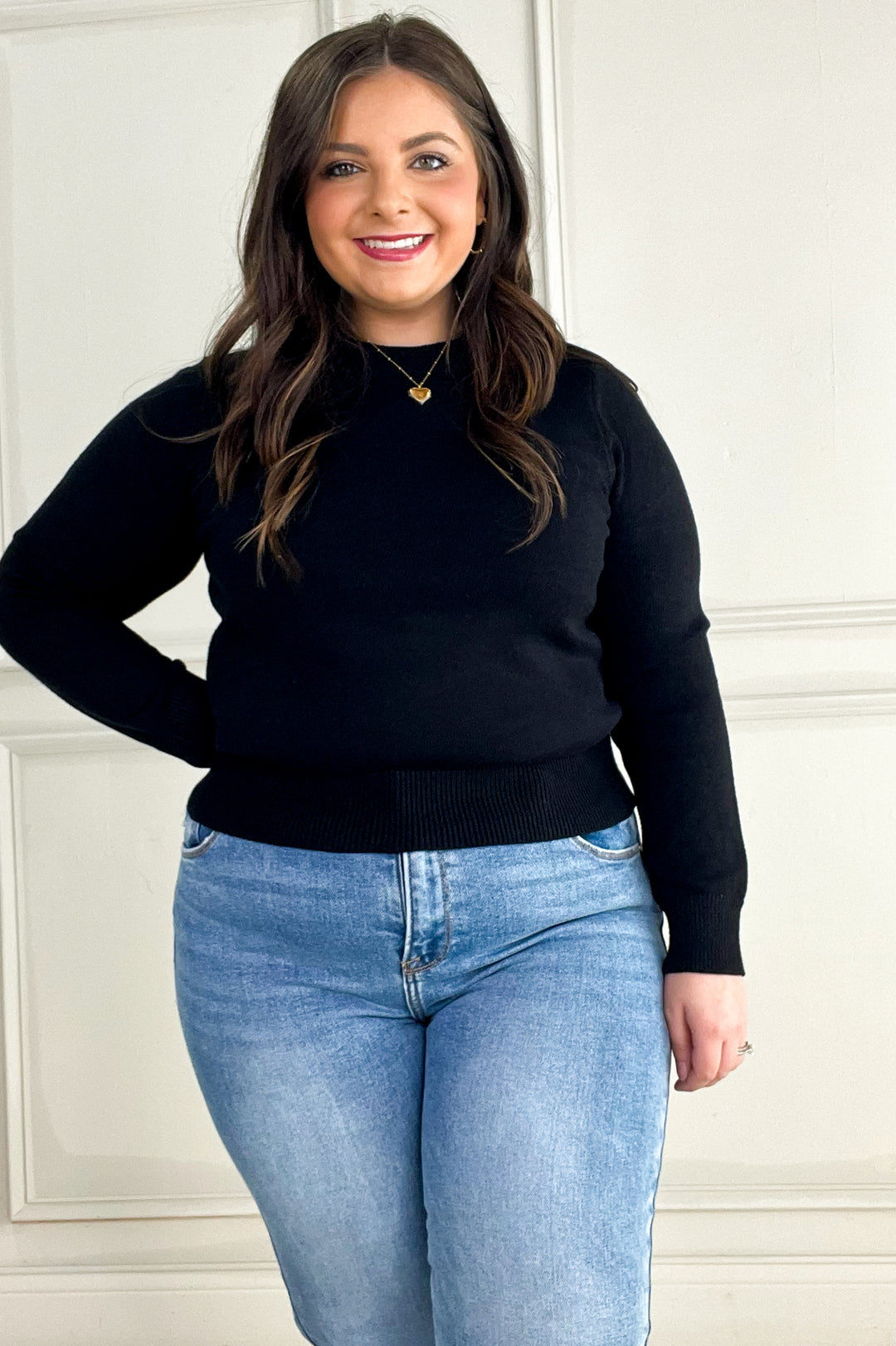 Classic Crew Neck Long Sleeve Relaxed Sweater