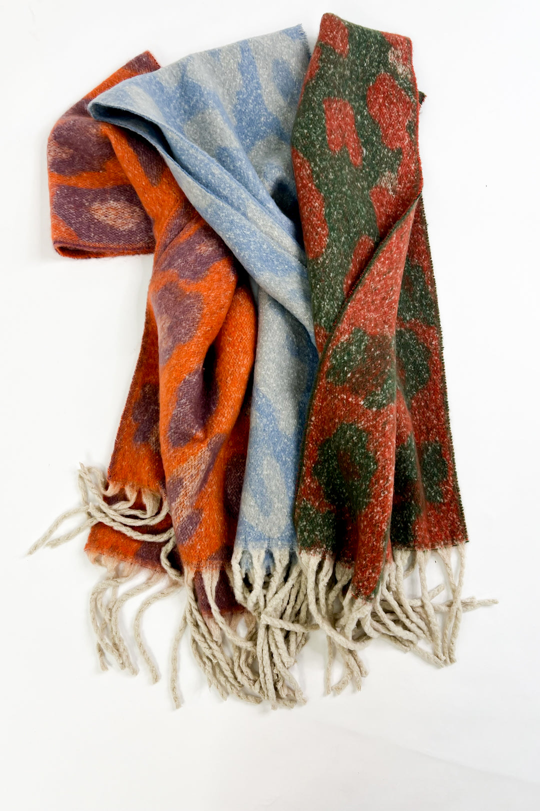 Floral Print Thick Shawl Fringe Scarf