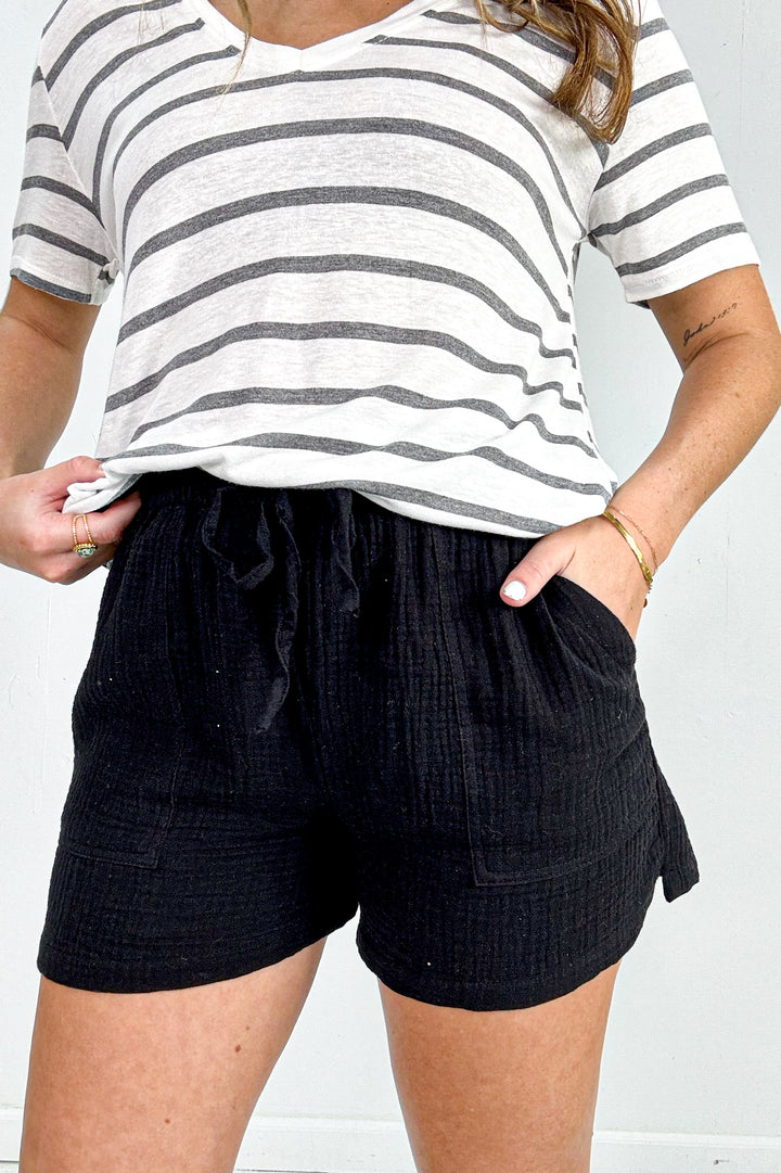 Classic Cut Cotton Gauze Shorts