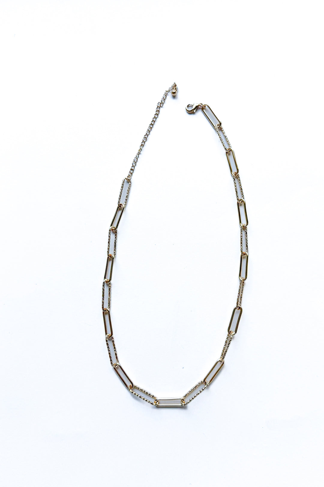 Mixed Texture Clip Chain Necklace
