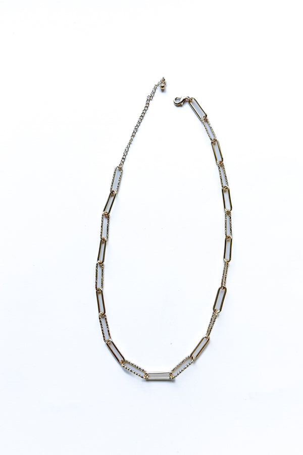 Mixed Texture Clip Chain Necklace