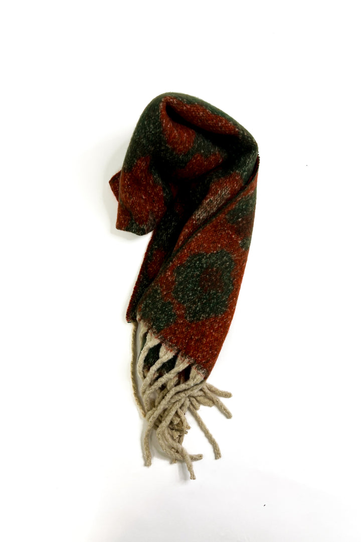 Floral Print Thick Shawl Fringe Scarf