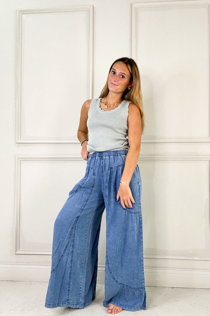 Flowy Tencel Wide Leg Pants