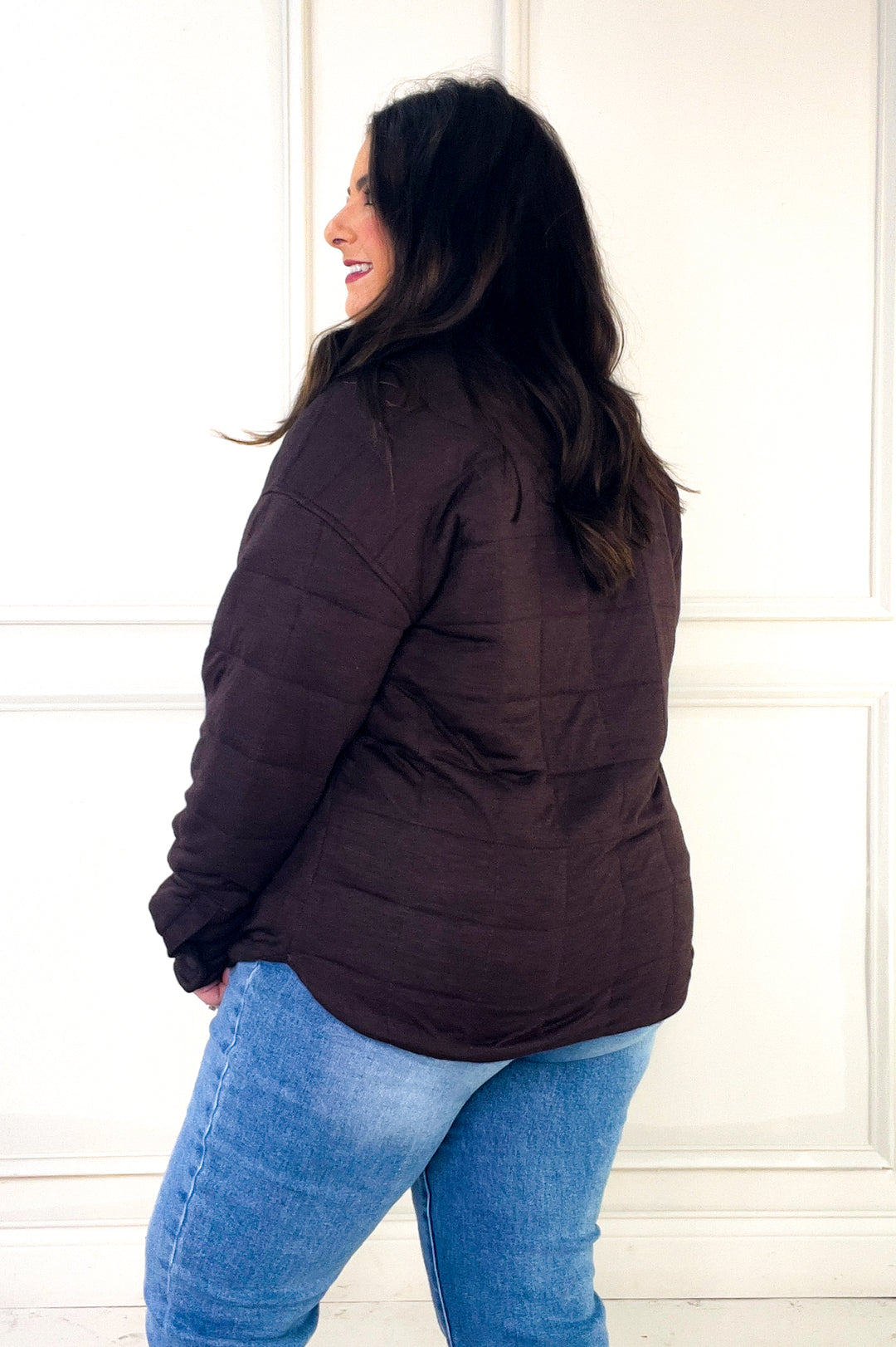 Thread & Supply Snap Button Neckline Quilted Pullover