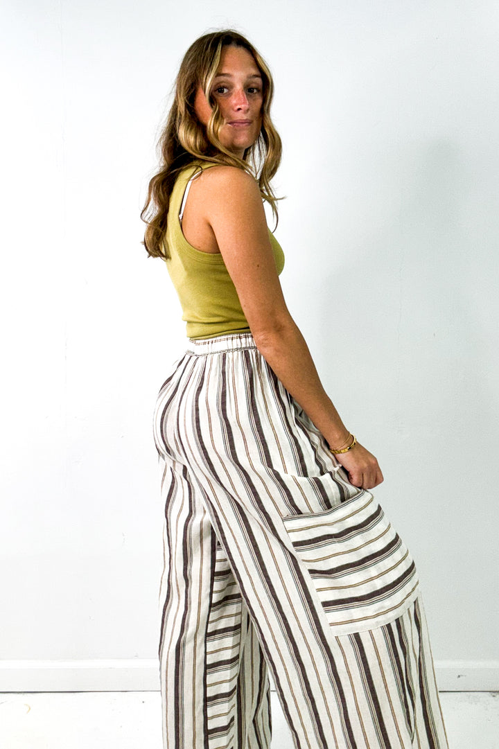 Striped Wide Leg Palazzo Pants