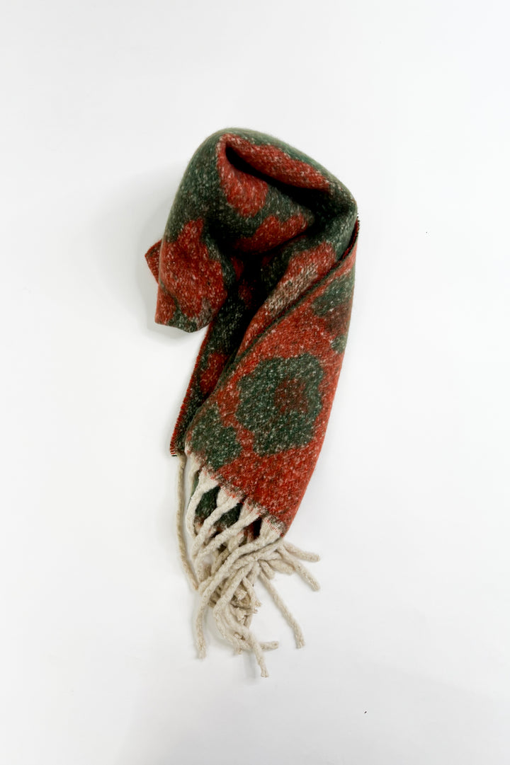 Floral Print Thick Shawl Fringe Scarf