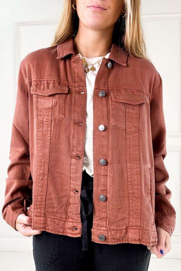 Thread & Supply Jackie Button Front Collared Denim Jacket