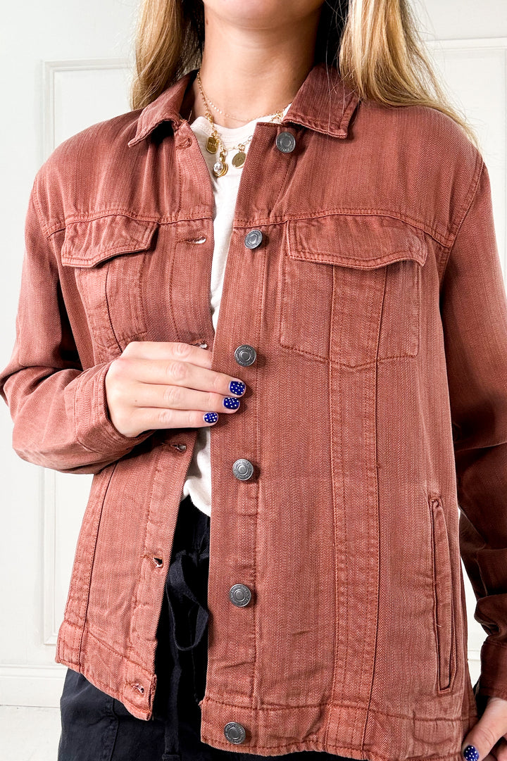 Thread & Supply Jackie Button Front Collared Denim Jacket