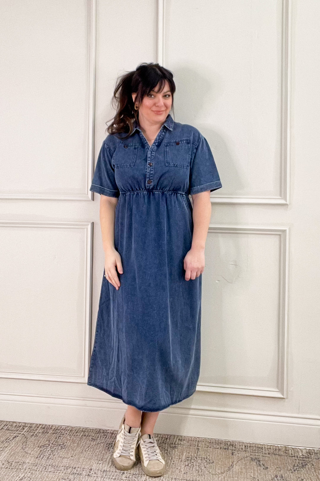 Denim Button Up Dress