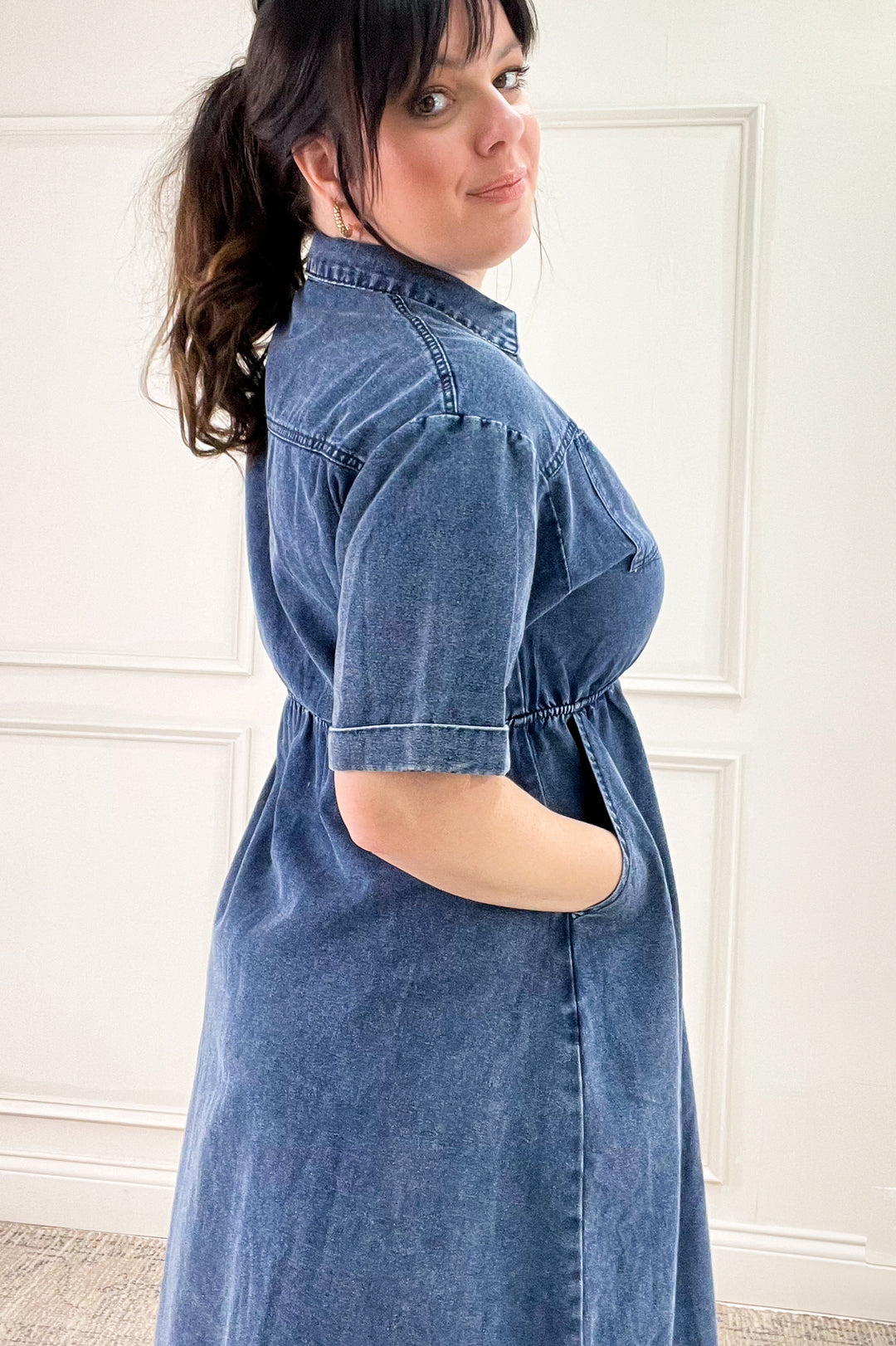 Denim Button Up Dress