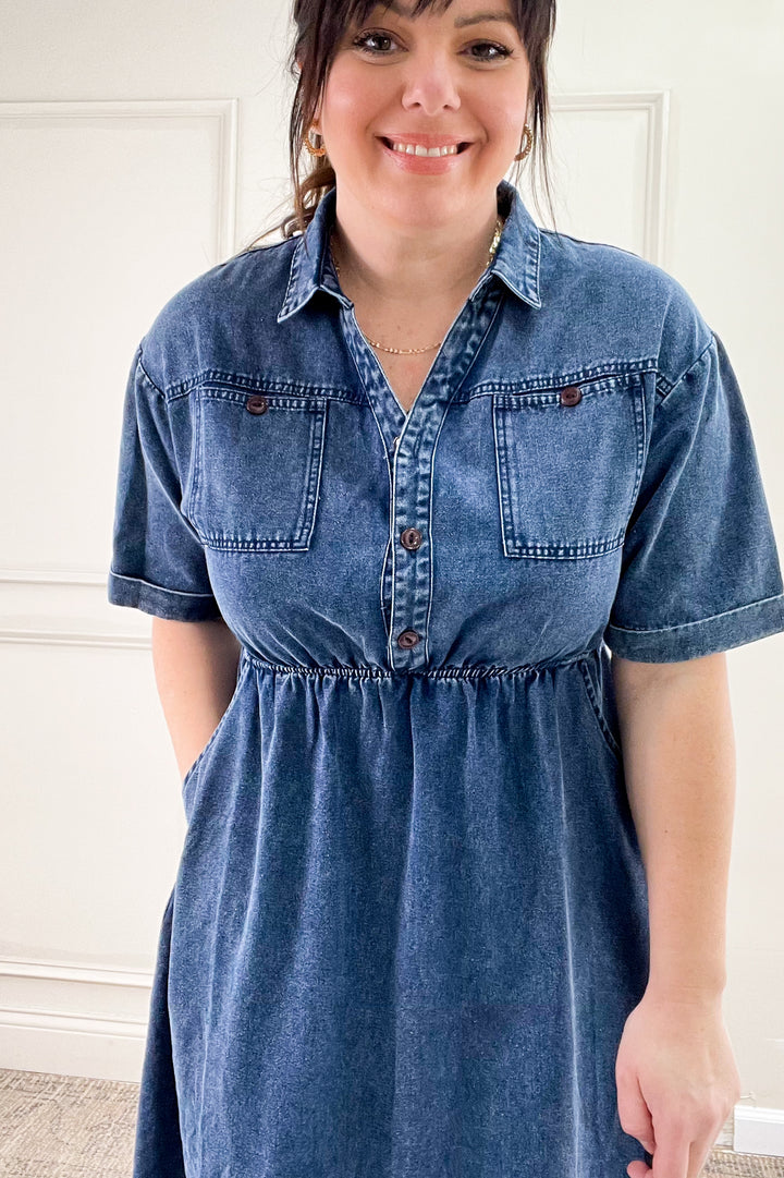 Denim Button Up Dress