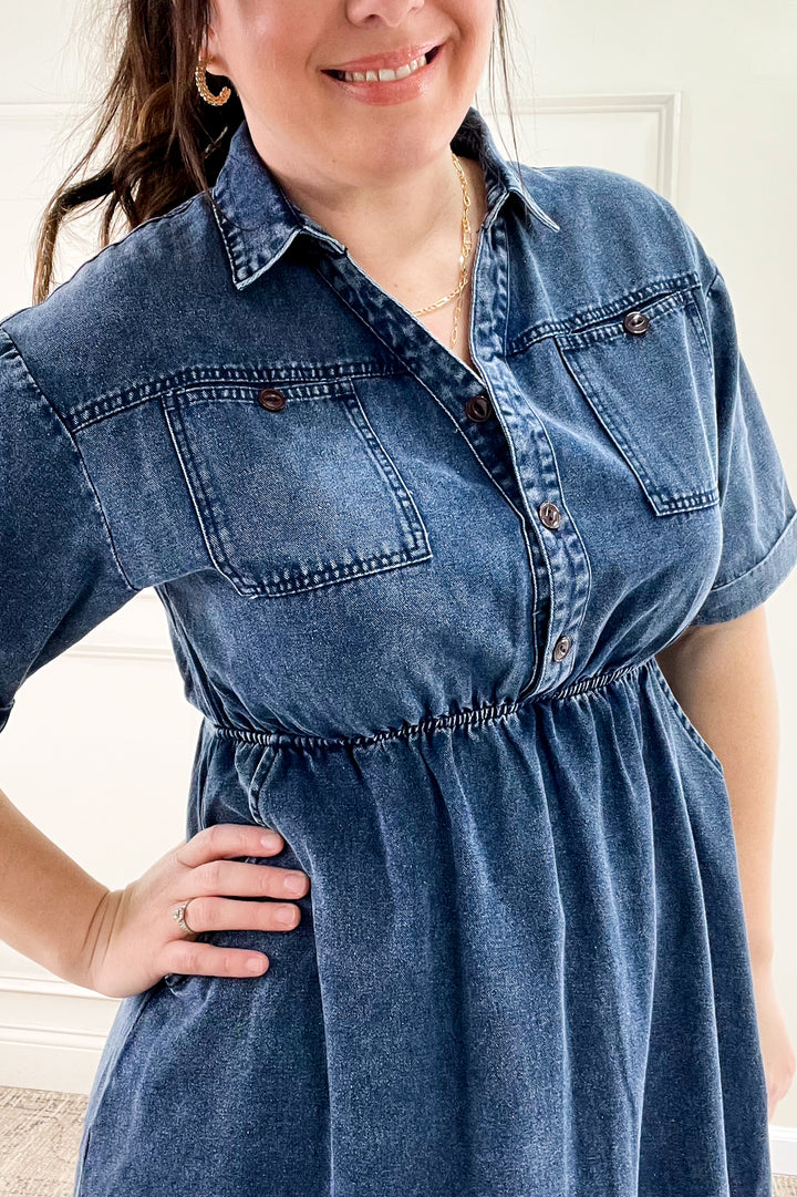 Denim Button Up Dress