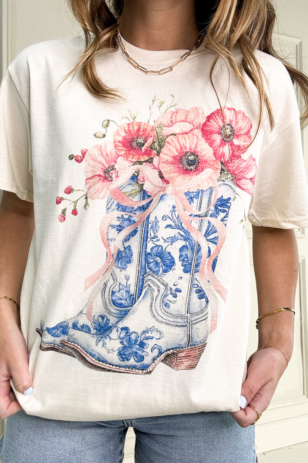 Cowgirl Boots Wild Flower Graphic Tee