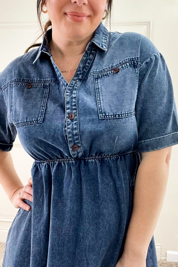 Denim Button Up Dress