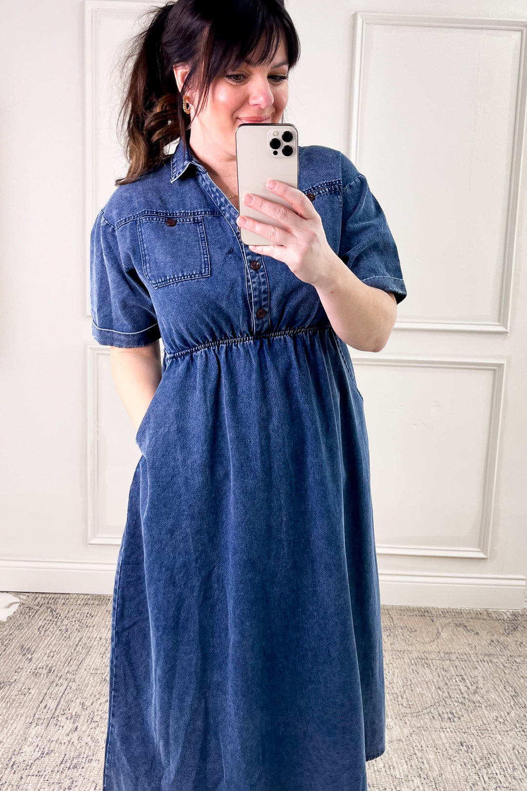 Denim Button Up Dress