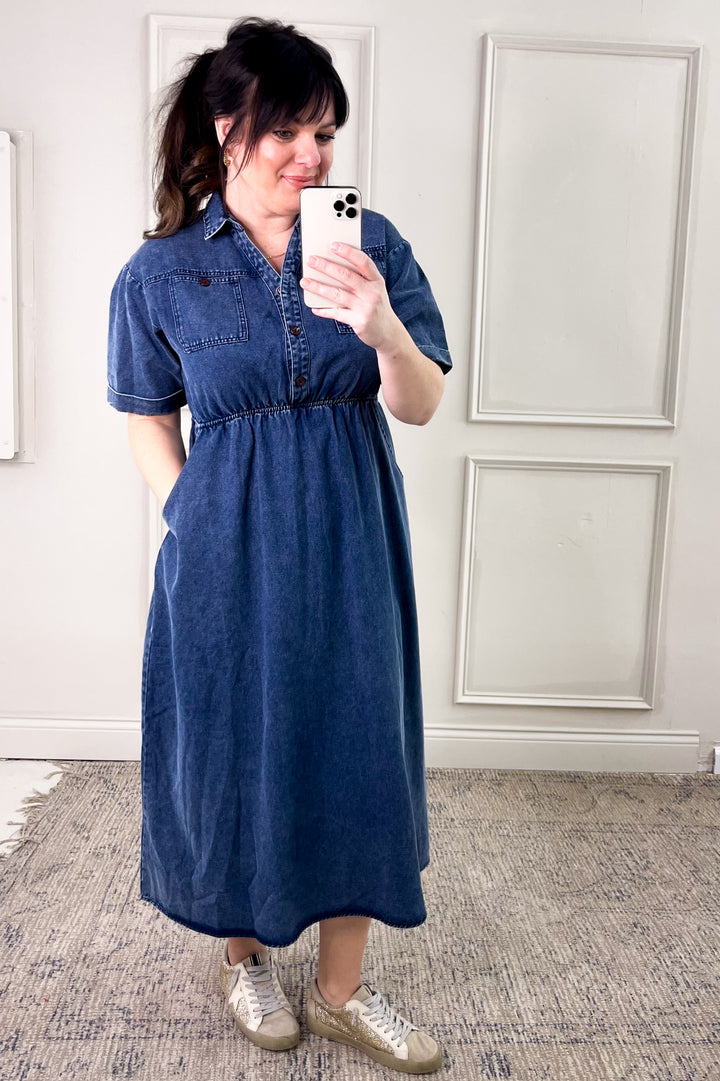 Denim Button Up Dress