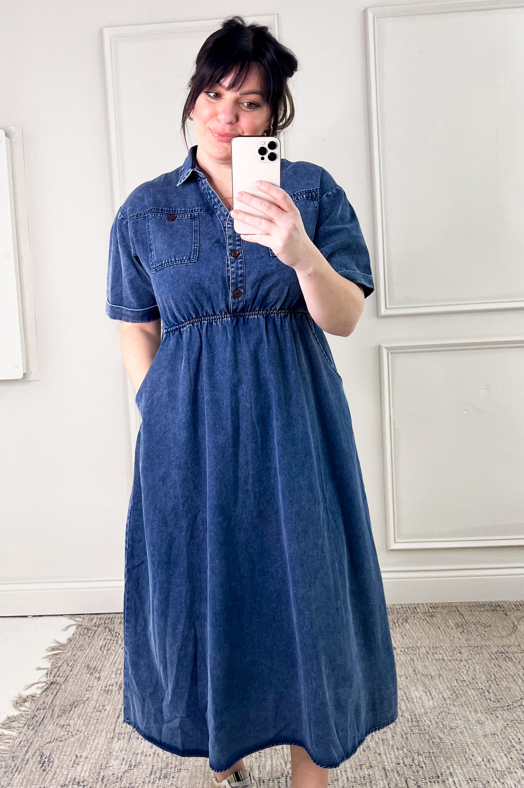 Denim Button Up Dress