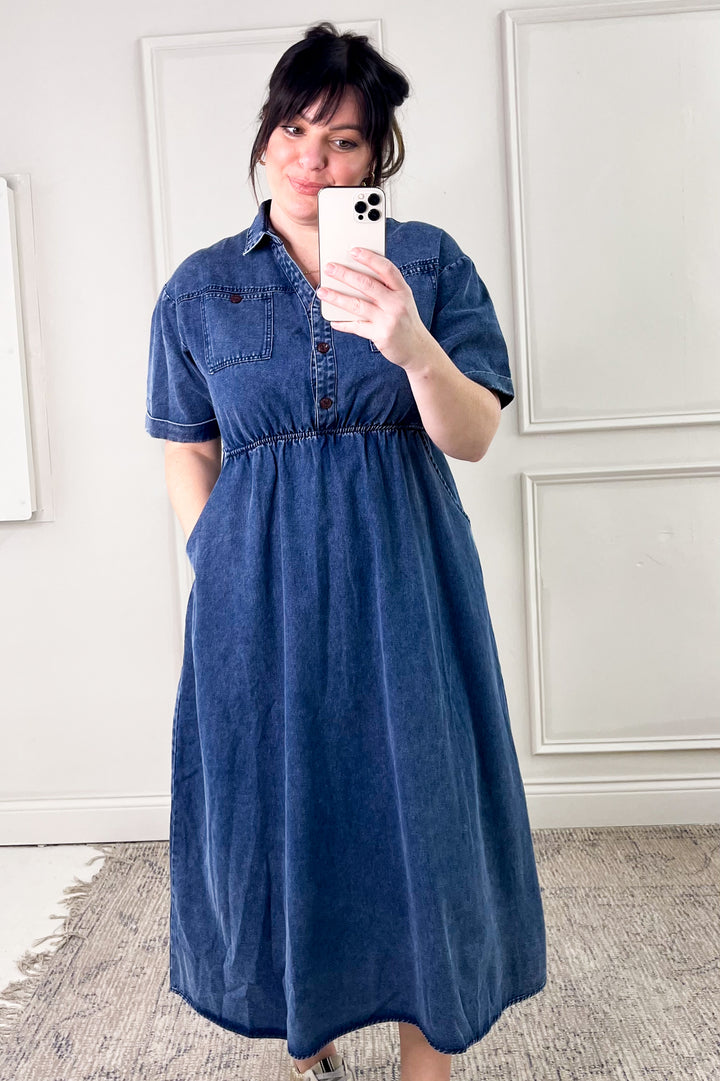 Denim Button Up Dress