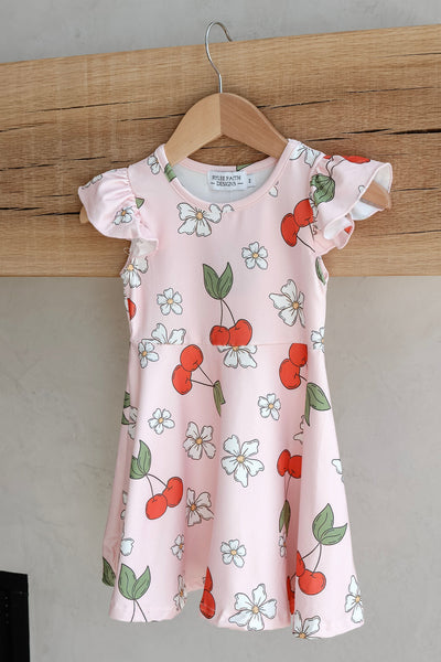 Charming Little Cherry Floral Dress