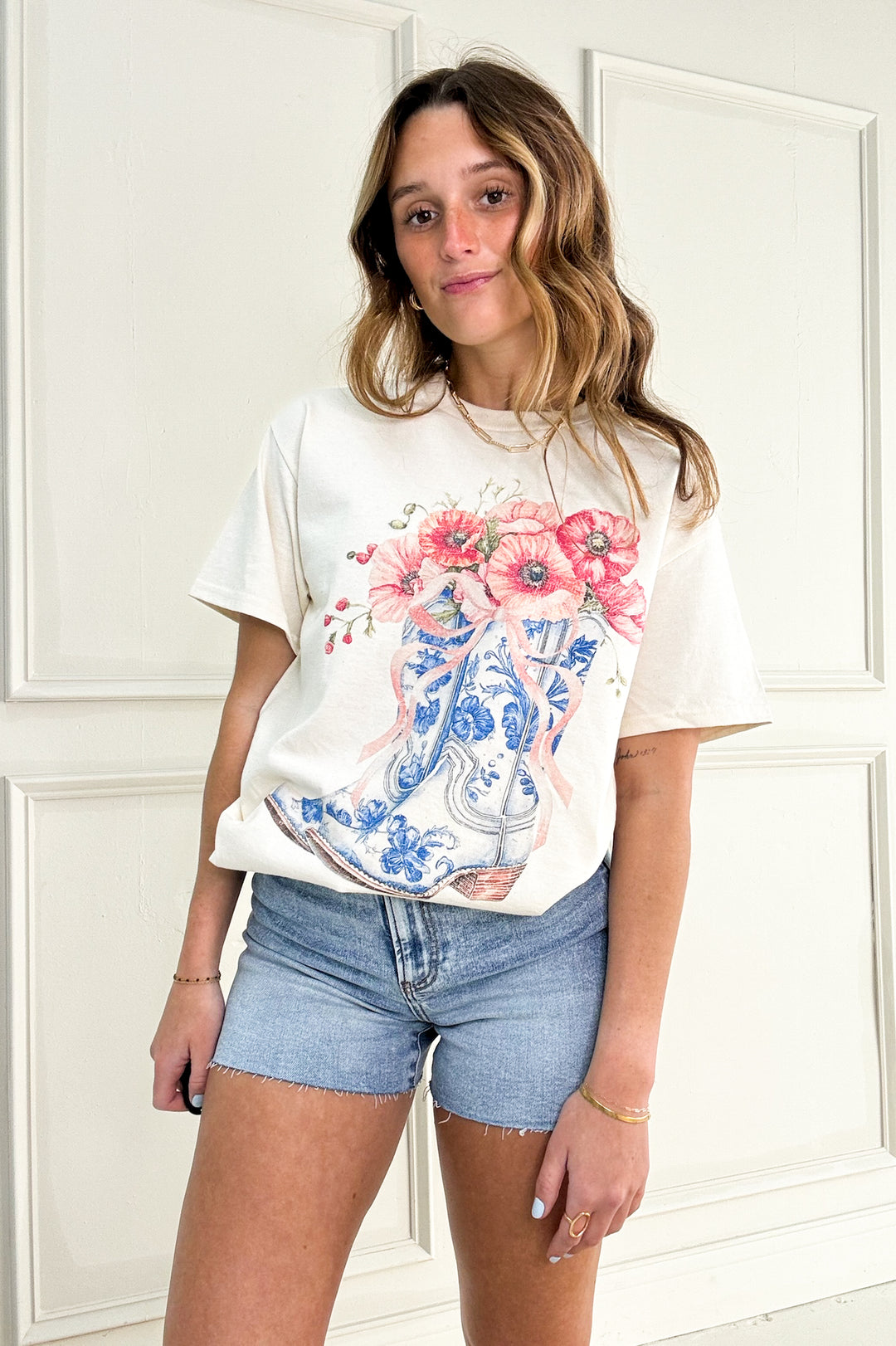 Cowgirl Boots Wild Flower Graphic Tee