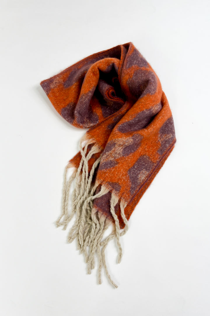 Floral Print Thick Shawl Fringe Scarf