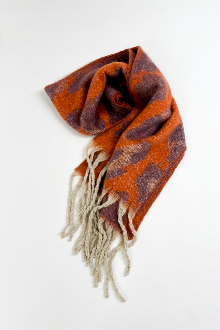 Floral Print Thick Shawl Fringe Scarf