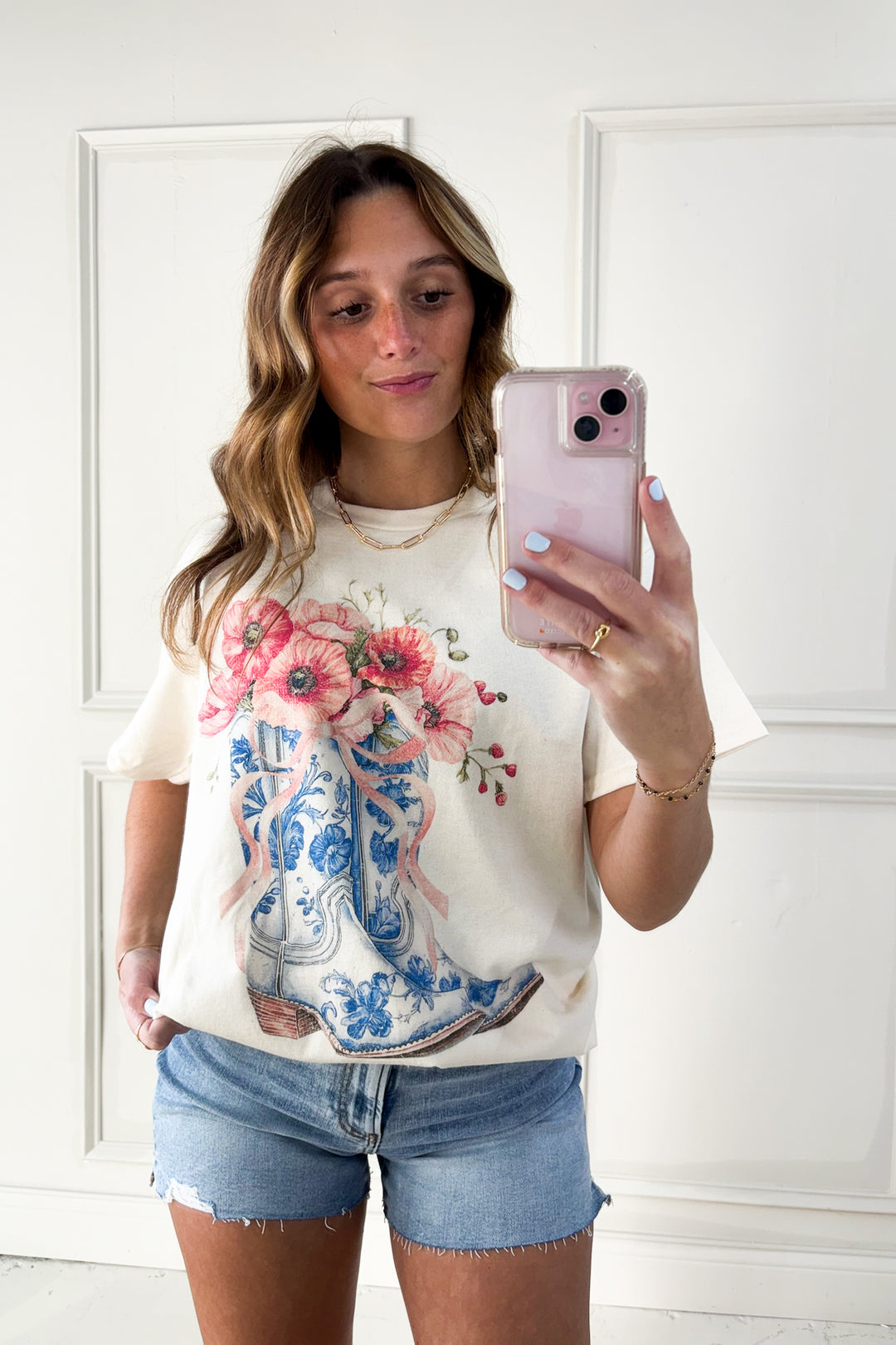 Cowgirl Boots Wild Flower Graphic Tee