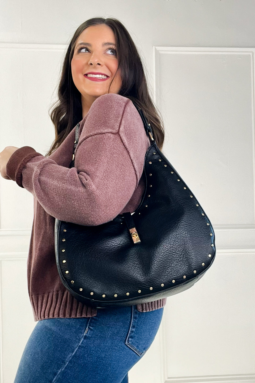 Olivia Studded Hobo Bag