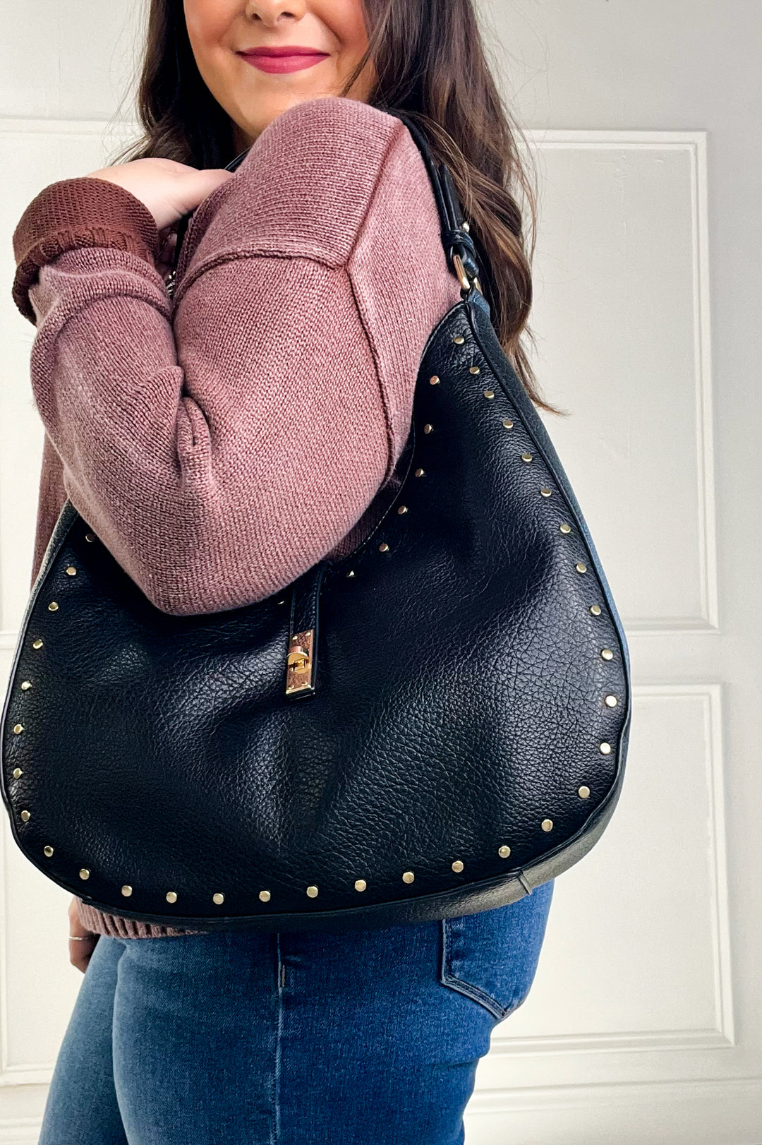 Olivia Studded Hobo Bag