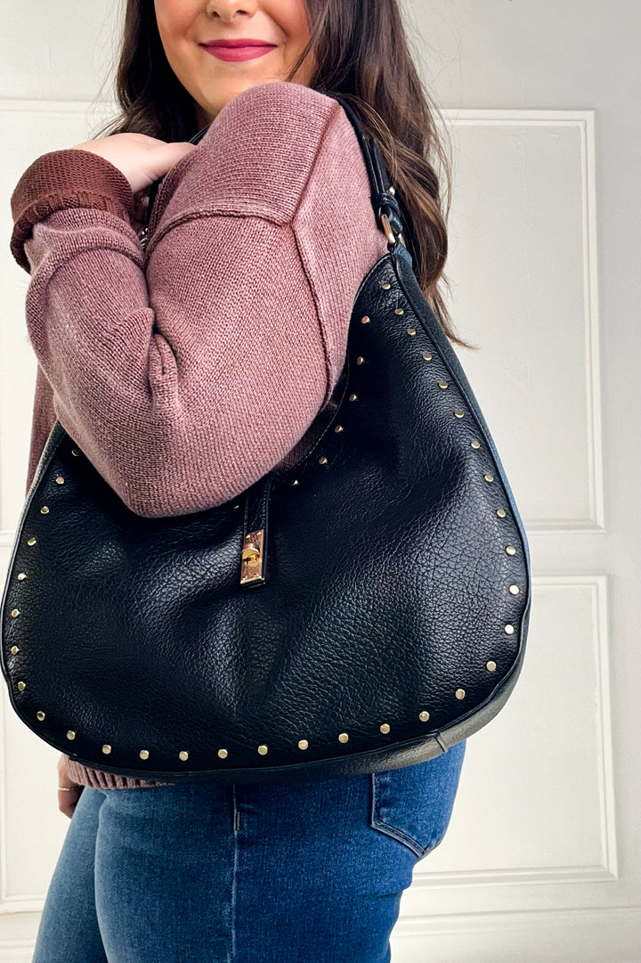 Olivia Studded Hobo Bag