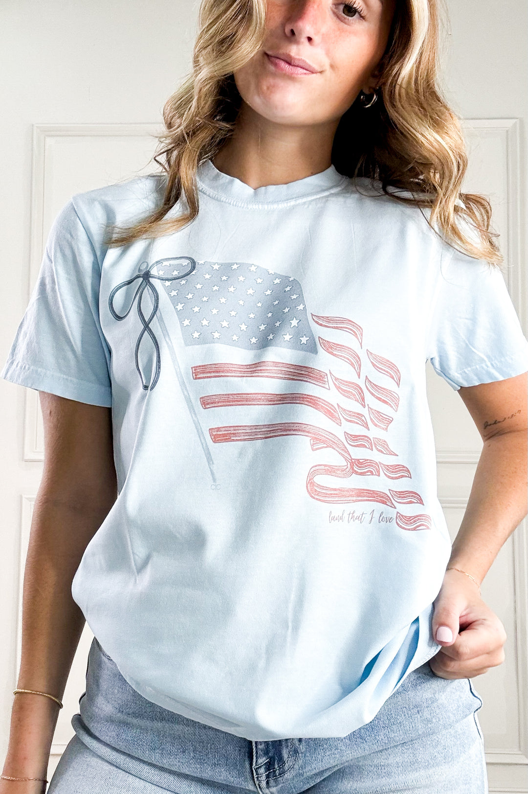 Land That I Love Bow Detail Graphic Tee
