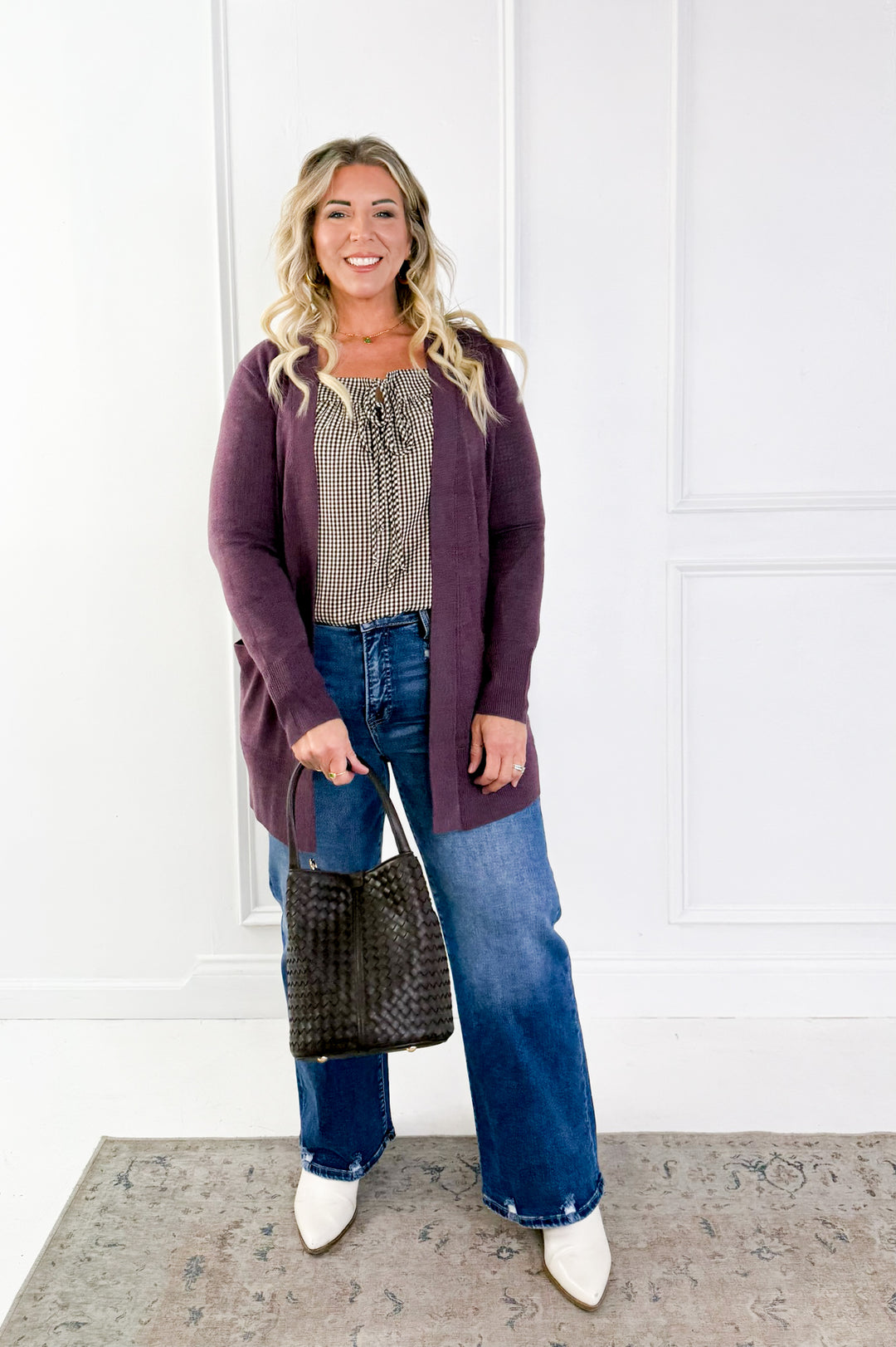 Wool Blend Open Front Cardigan