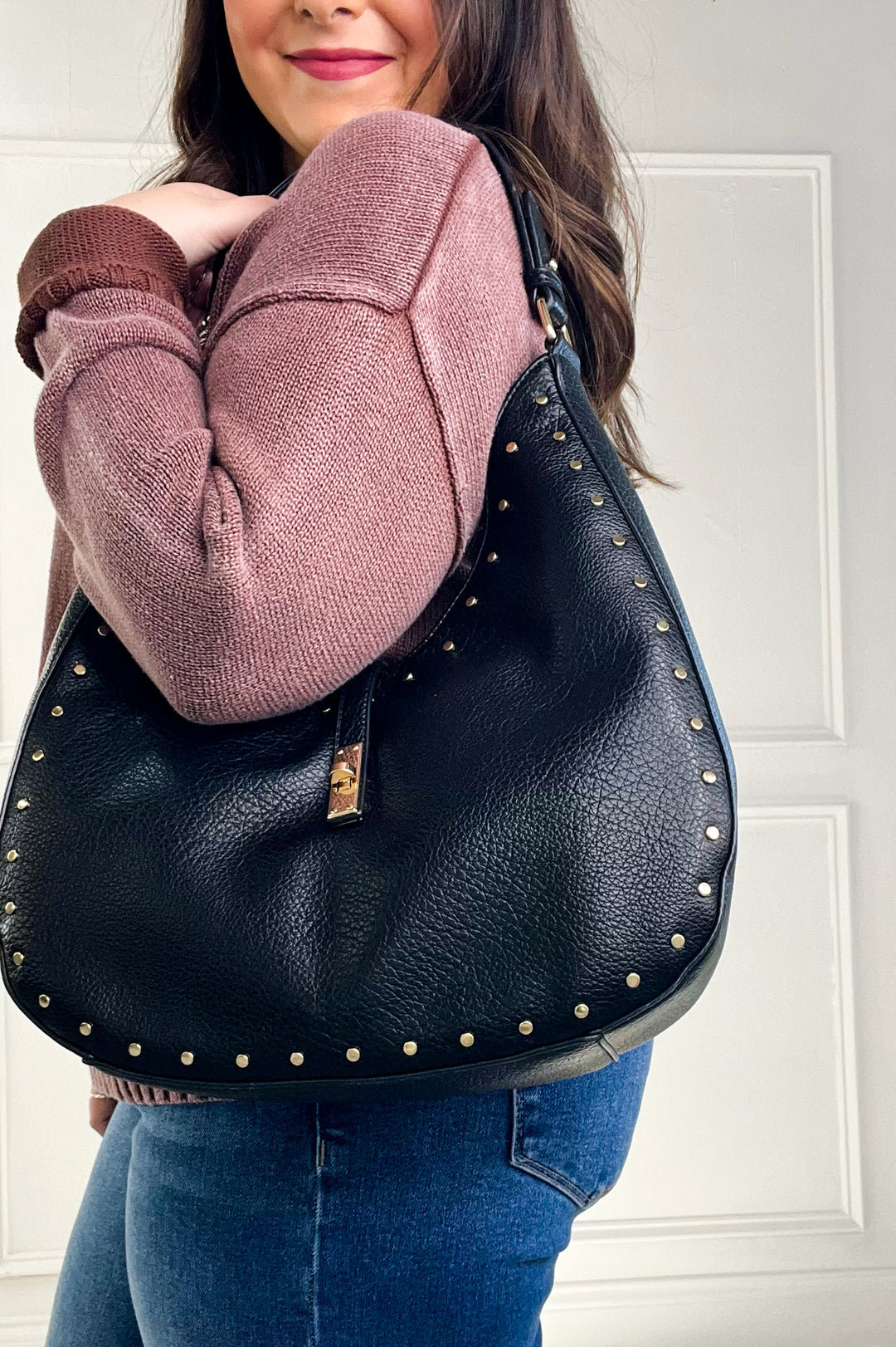 Olivia Studded Hobo Bag