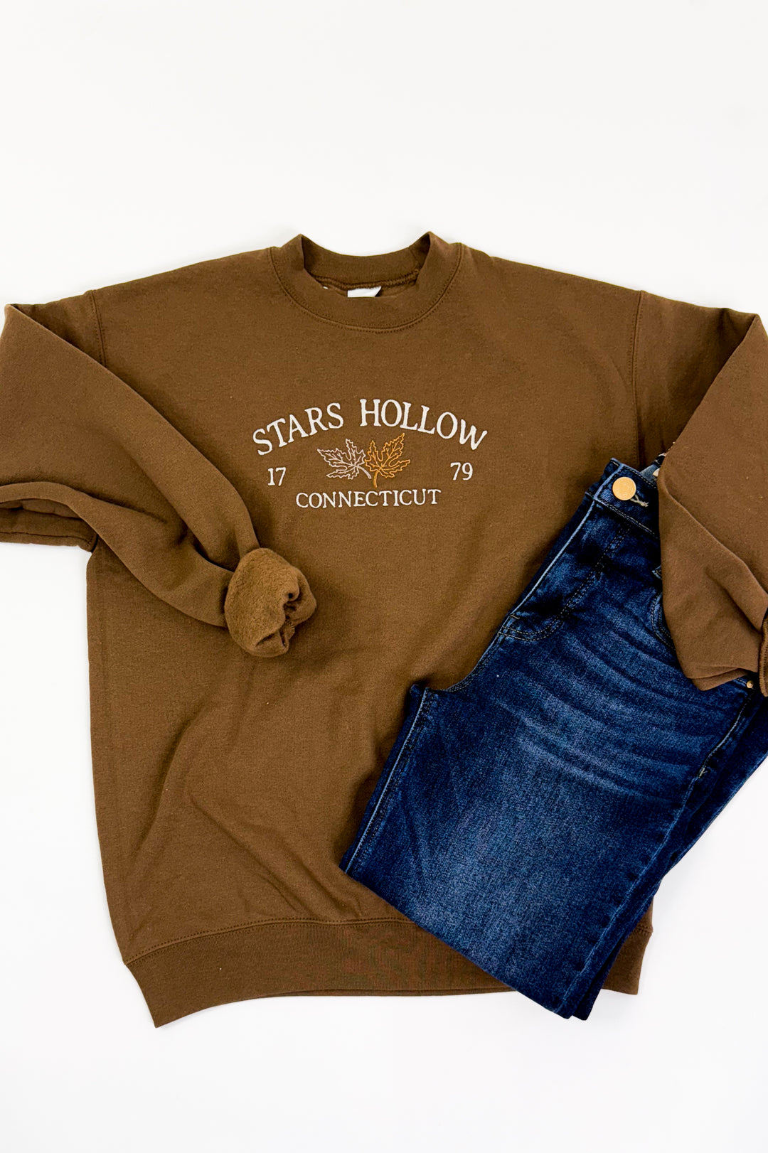 Embroidered Stars Hollow Graphic Sweatshirt