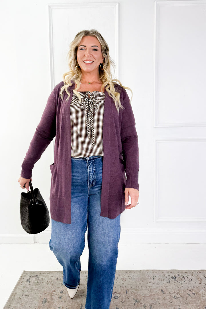 Wool Blend Open Front Cardigan