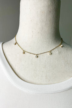 Classic Dainty Pearl Charm 18K Choker