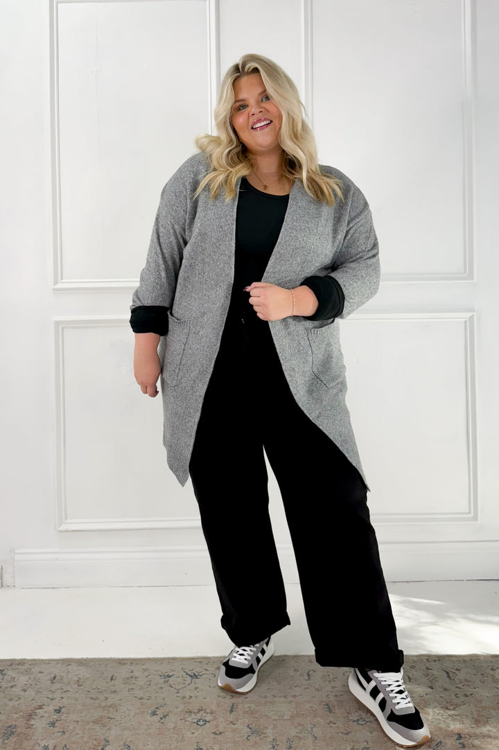 Long Oversize Cut Duster Open Cardigan