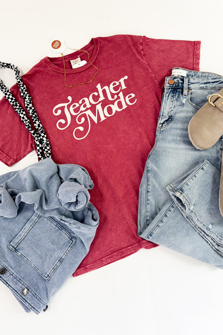 Teacher Mode Mineral Washed Graphic Tee