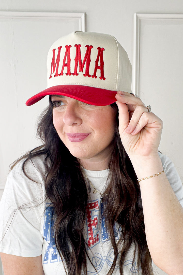 Embroidered Mama Typography Ball Cap
