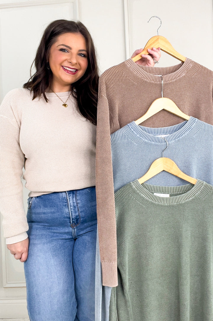 Chunky Waffle Knit Sweater