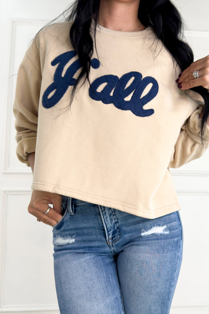 Crew Neck Y'all Flocked Sweatshirt