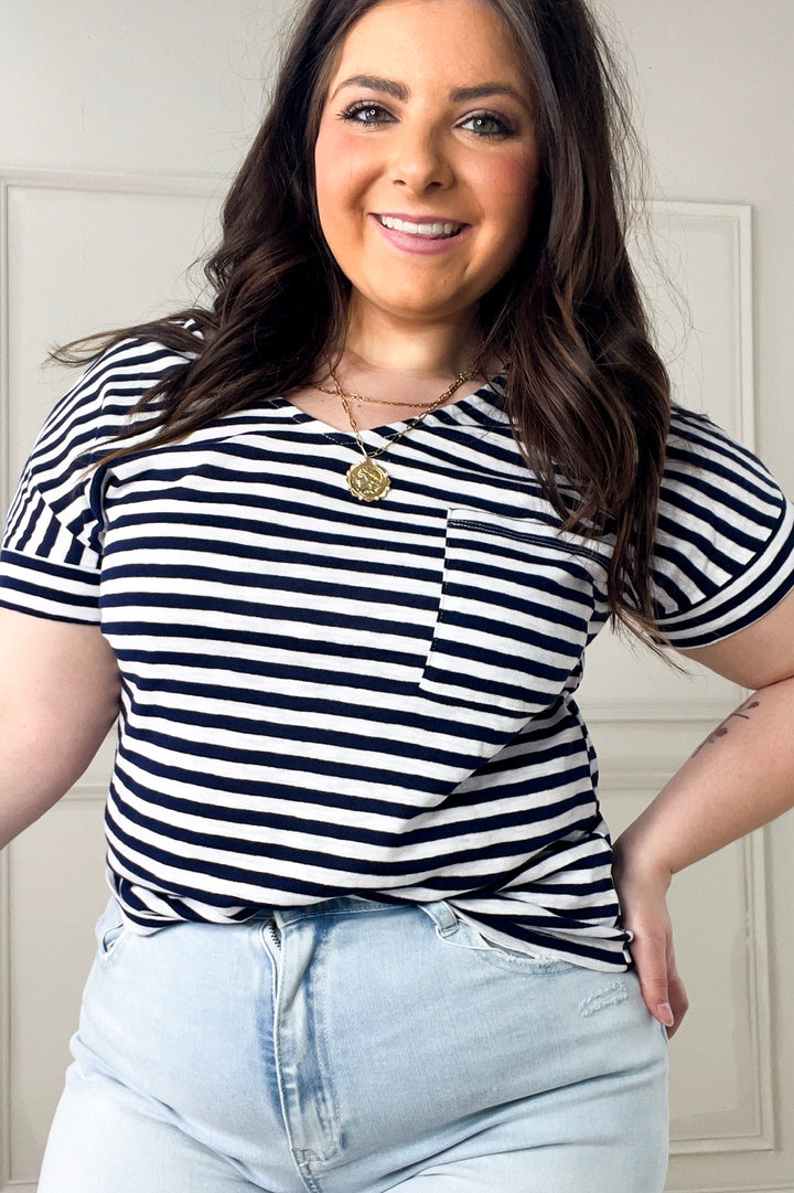 Short Sleeve Chest Pocket V-Neck Shirt