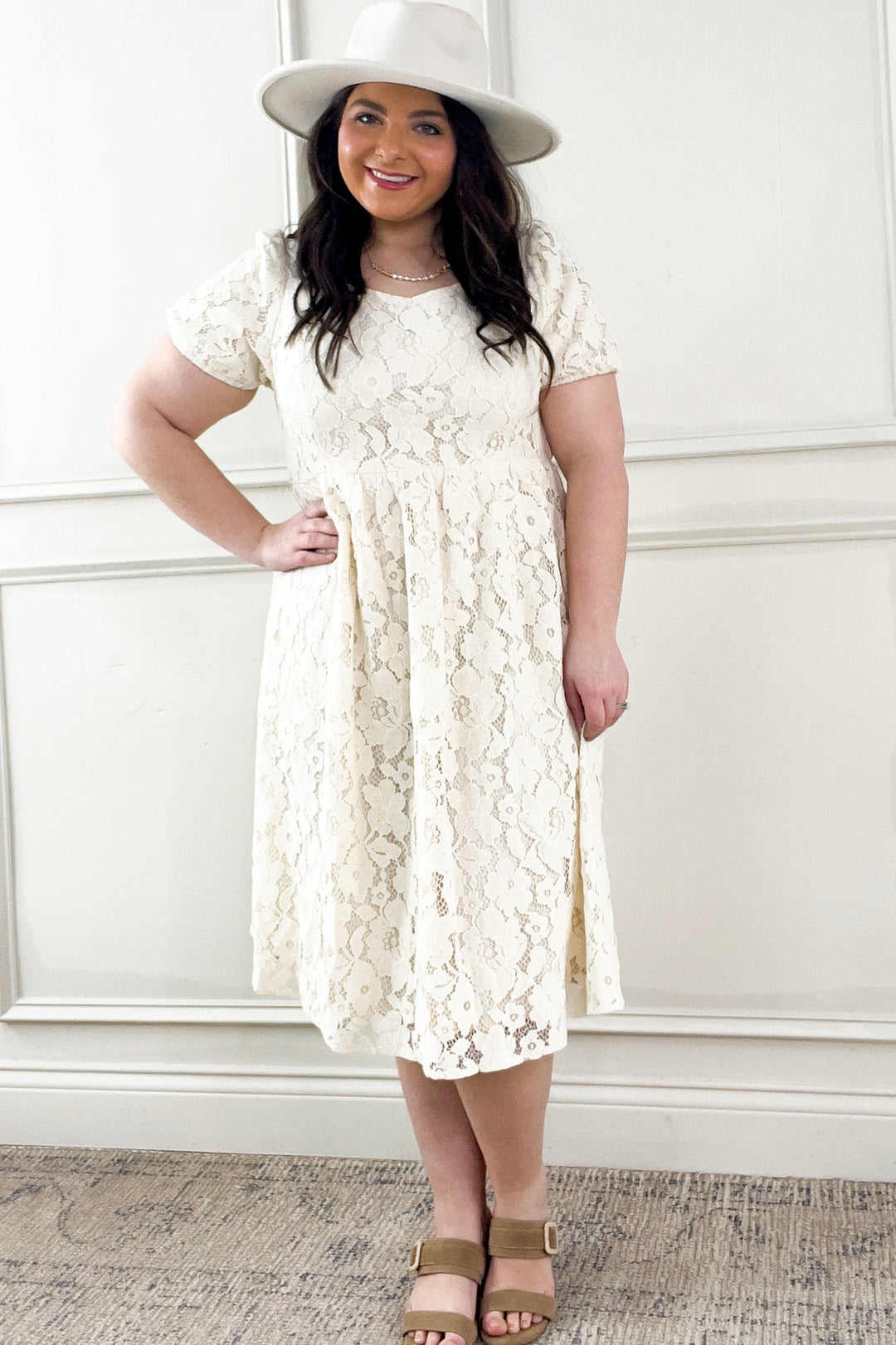 Lace Fit And Flare Dress