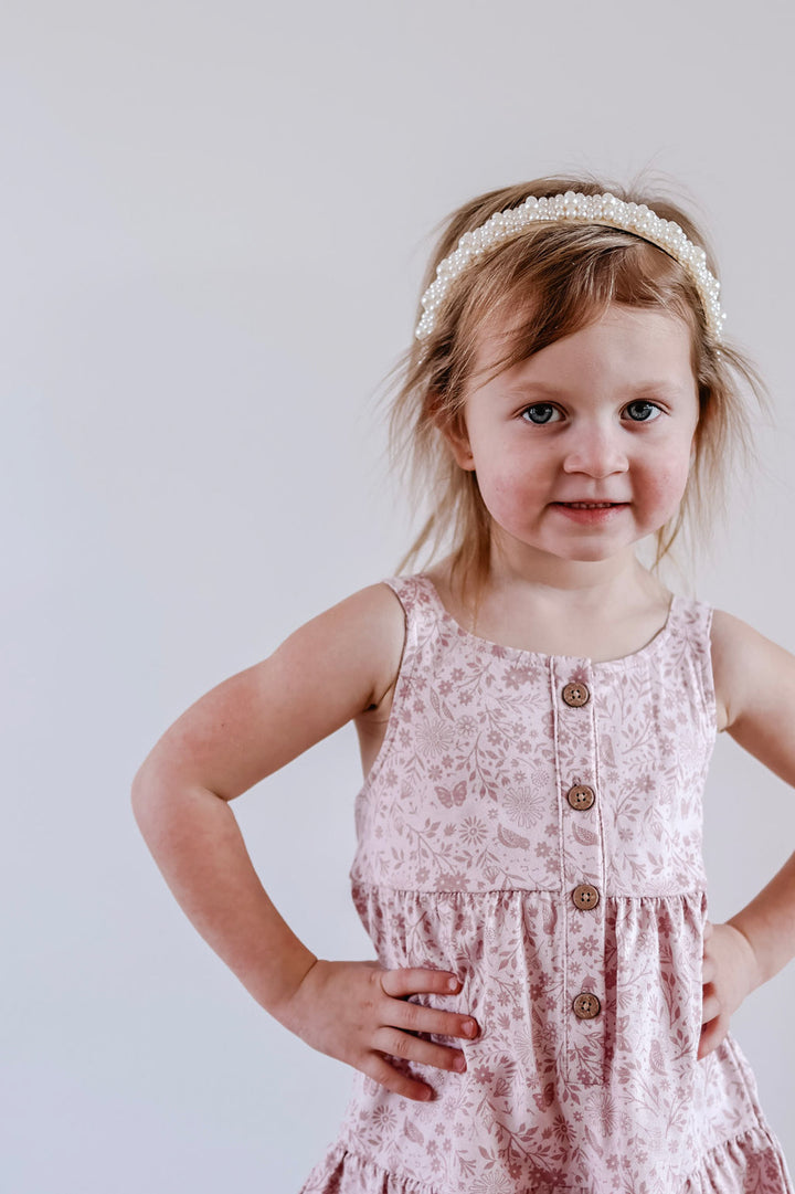 Birds & Butterflies Kids Tiered Dress