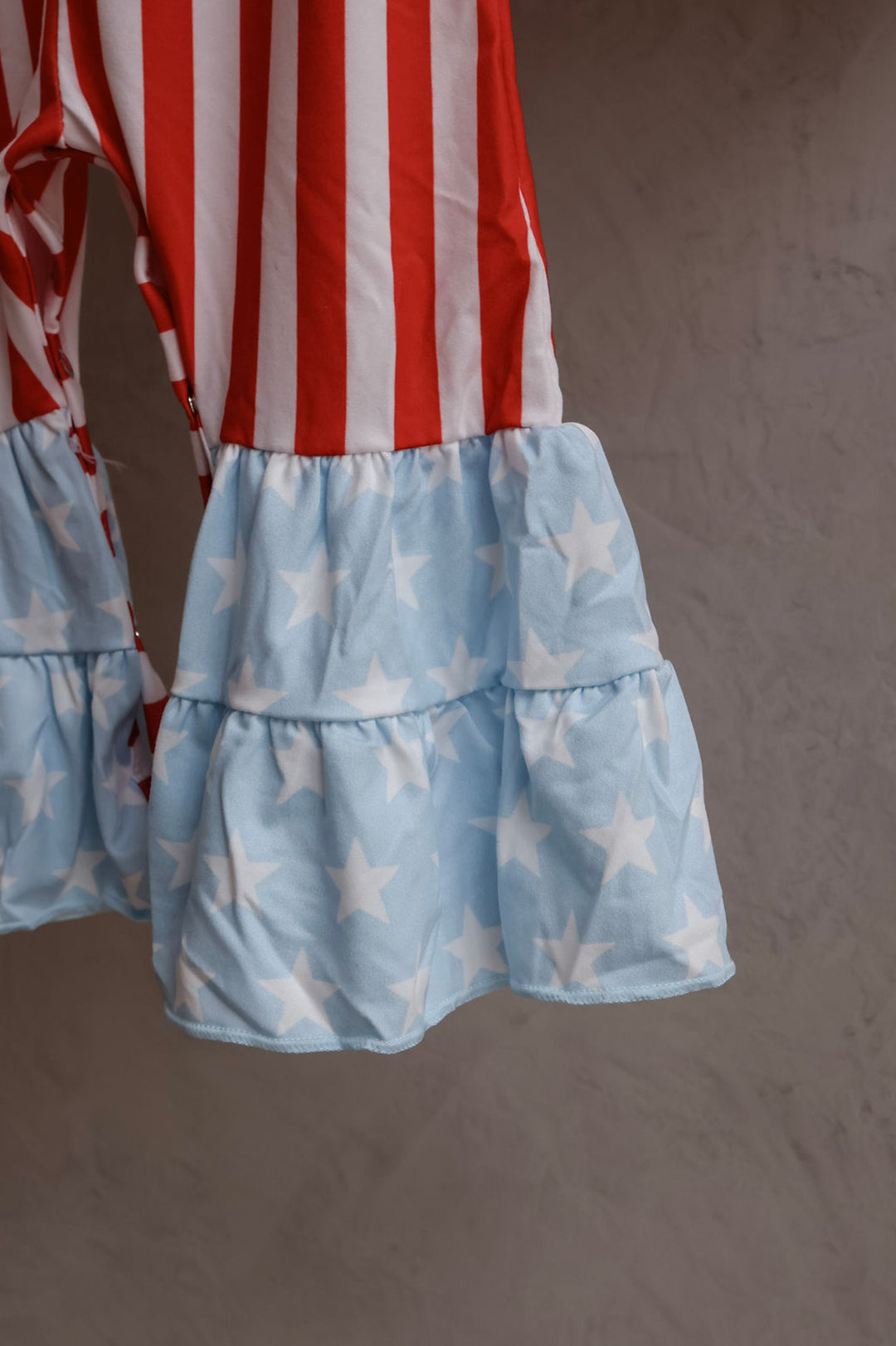 Girls 4th of July Stars Bell Bottom Jumpsuits